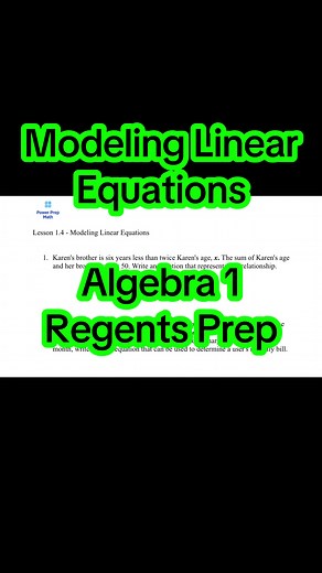 Modeling Linear Equations #AlgebraHelp #powerprepmath #MathHack #RegentsPrep #algebratok #MathTikTok #Algebra1 #regentsexam #fyp #algebraregents