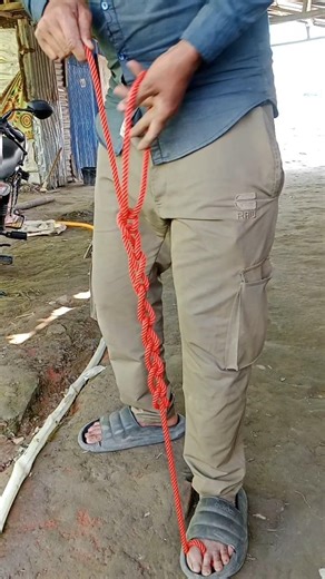 How to Tie a Chain Knot with Rope 🎉 Easy & Strong Rope Chain Trick DIY 👍 #craft #outdoors #skills