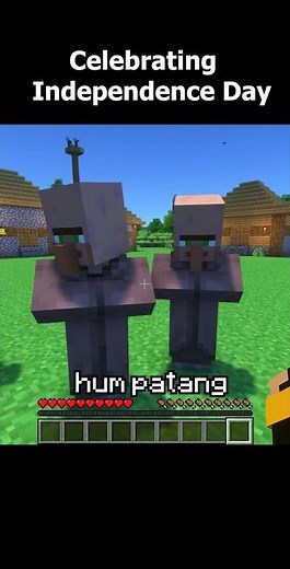 I celebrate Independence Day With villagers in Minecraft #shorts #minecraft