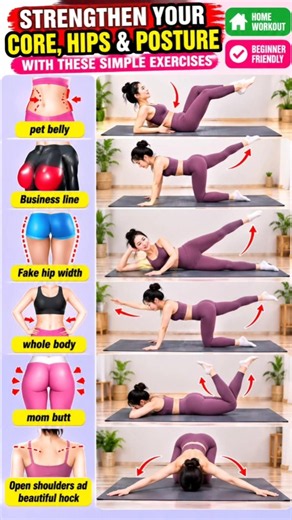 Strengthen Your Core, Hips & Posture With These Simple Home Exercises 💪