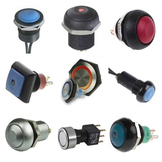 IAR3F1300 Push Button Switch  Momentary  Panel Mount  16.2mm Cutout  SPST  24V dc  IP65  IP67
