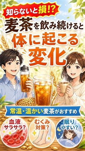 【【意外な実力】ただの飲み物だと思ってない？😱 毎日「麦茶」を飲むと体に起こる驚きの変化10選】