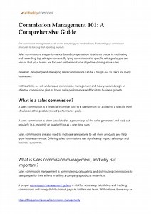 Commission Management 101: A Comprehensive Guide - SlideServe