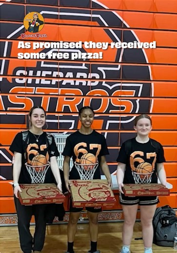 Final score of 67=free pizza 🍕 #chicago #nwindiana #67 #pizza #highschoolbasketball Official Rules / Fine Print -Promotion valid for high school boys' and girls' basketball games played between January I and March 30. -If a high school team wins a game and the winning team's final score is exactly 67 points, Beggars Pizza will award two (2) free Family, one-topping pizzas (cheese, sausage, or pepperoni). -To redeem, one (1) player, coach, or school-affiliated epresentative must send a direct me