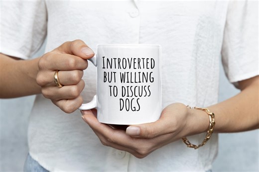 Introverted but Willing to Discuss Dogs Coffee Mug | Funny Mugs | New Dog Owner Gift | Dachshund Lover Gift - Etsy UK