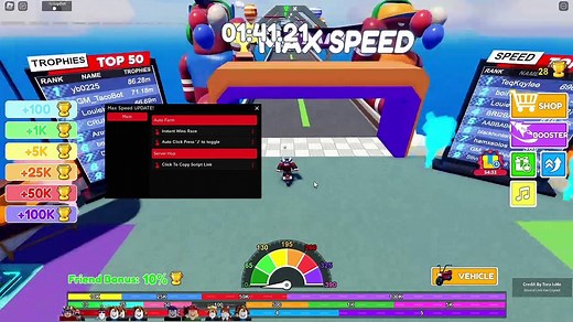 MAX SPEED Script Pastebin 2022 AUTO FARM - AUTO CLICKER (INSTANT WIN)