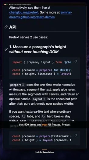 Text Measurement Without DOM Reflows ⚡ Pretext #JavaScript #Shorts