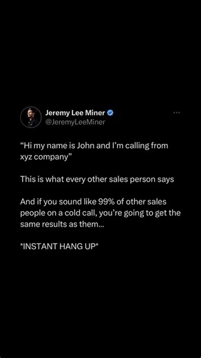 7.9K views · 26 reactions | Comment “COLD” and I’ll send you my full cold call training video | Jeremy Miner | Facebook