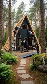 “Building a Luxury A-Frame Cabin in the Forest (Start to Finish)”#construction #backyardprojects