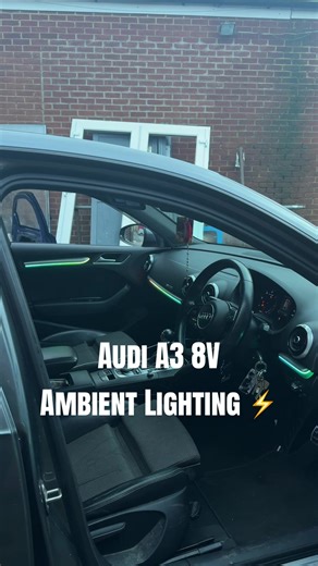 Full symphony ambient lighting kit installed to this 8V Audi A3 ⚡️ #audi #a3 #8v #ambientlighting #carmods
