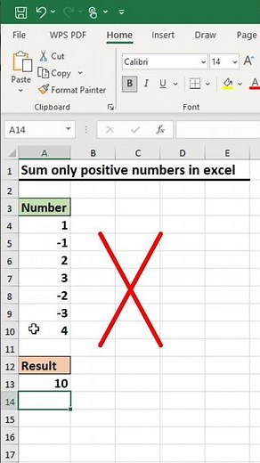 Sum only positive numbers in excel #exceltutorial #exceltips #exceltricks #excel