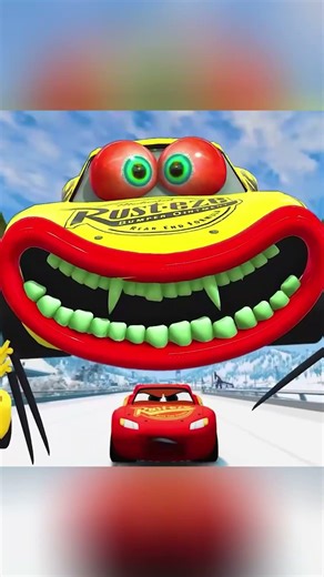 P1 Escape From The Lightning McQueen Head Eater Car VS McQueen Head Eater | Coffin Dance Cover