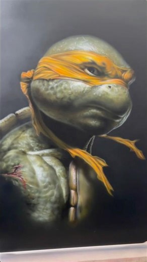 Airbrushing Teenage Mutant Ninja Turtle