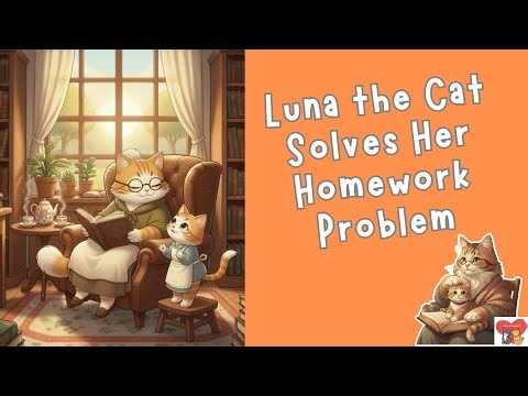 Ep7 Luna the Cat Solves her Homework Problem | Cats of the Heart | English Daily Life Stories