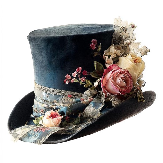 Victorian Floral Top Hat CLIPART, Romantic Vintage Millinery Art, Botanical Hat Illustration, Antique Style Design - Etsy