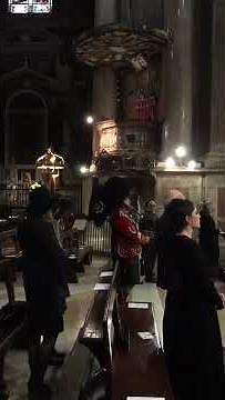 Scottish Piper plays Sleep Dearie Sleep at Queen's memorial mass in Milan - bagpipe player in Italy