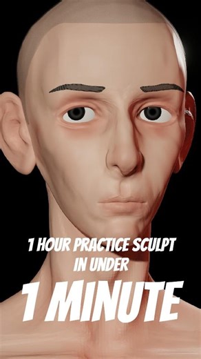 1 hour practice sculpt under 1 minute #3dsculpting #mobileart #3dart