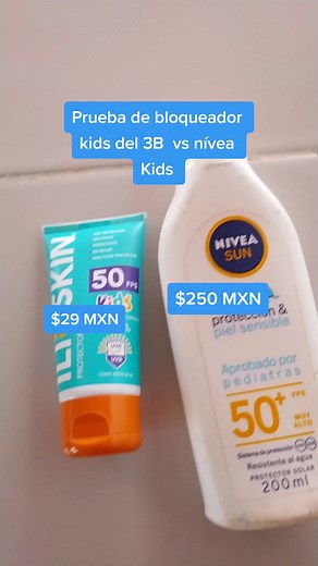 Comparación de bloqueadores solares para niños: 3B vs Nivea