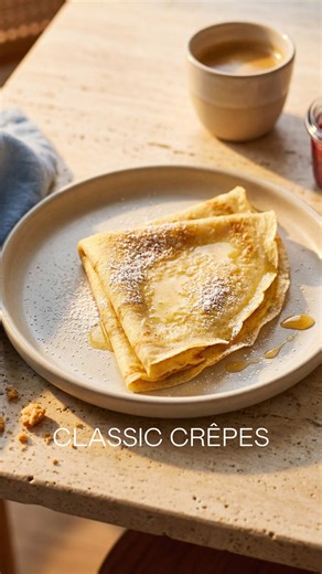 This classic French crêpe has been a breakfast favorite, lovingly passed down through generations. 🤍 Welcome back to our From the Recipe Box series, where Andy brings her Nana’s treasured heritage recipes to life. These simple yet elevated crêpes were always a hit when the kids were little and they’re endlessly customizable. Fill them with anything from sweet berries and cream to savory ham and cheese. #crepes #casadesuna #easyrecipe #breakfastideas #breakfast