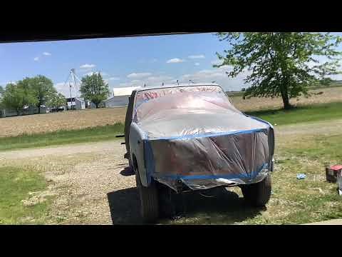 How to paint a car, truck, or tractor with Rustoleum tractor paint!