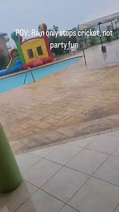 What started in rain, ended in an evening of Fun! Antonella 8th pool birthday splash We provided 💦bouncy castle 💦simple decor | Fun and Flair Party Rentals