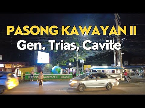 PASONG KAWAYAN II (Bilog), Gen. Trias, Cavite at Night - (Philippines, 4K - Walking Tour)