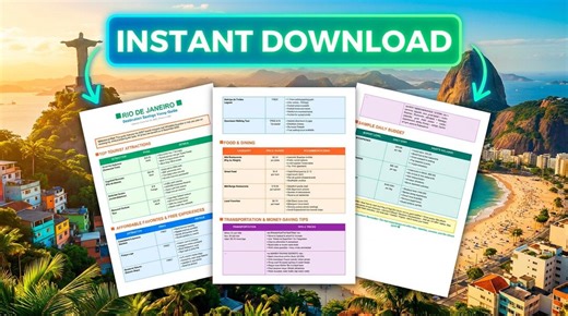 Rio De Janeiro Travel Guide PDF | Brazil Vacation Planner, Budget Tips, Attractions & Food Guide - Etsy