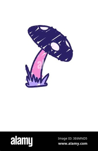 rise and float animation of Toadstool Chalk Drawing Stock Video Footage - Alamy