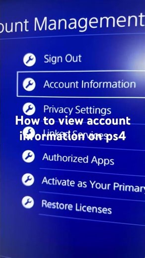 How to view account information on ps4