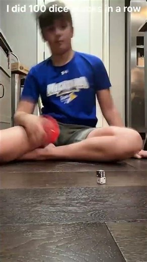 100 dice stacks in a row