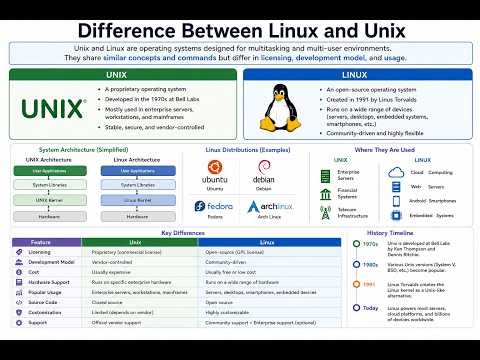 Linux vs Unix,Difference Between Linux and Unix #kernel #linux #unix #programming #operatingsystem