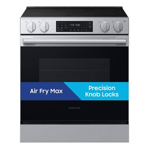 Reviews for Samsung Bespoke 30 in. 5 Burner Smart Slide-In Electric Range in Stainless Steel with No Preheat Air Fry Max | Pg 1 - The Home Depot