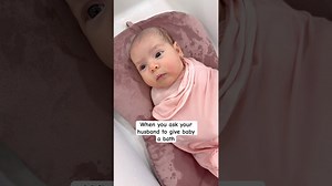 Baby Loves Bath Time in the Sink With Dad