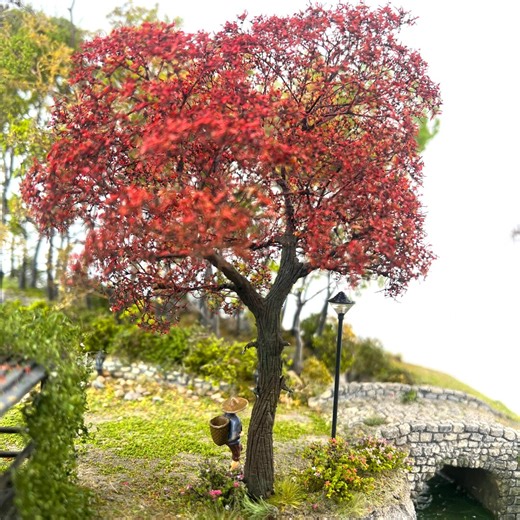 High-detail Red Maple Tree Decoration, Seasonal Desktop Ornament, Miniature Scene Decoration - Etsy