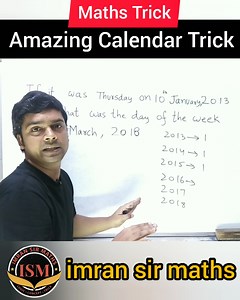 127K views · 9.9K reactions | Amazing Calendar Trick | Imran Sir Maths | Facebook
