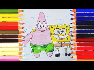 رسم وتلويين سبونج بوب مع صديقه بسيط