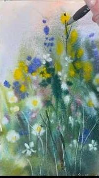 EASY watercolor flower meadow #watercolor