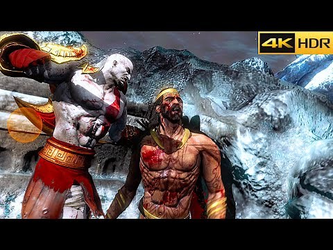 God Of War 3 Kratos Vs Poseidon Boss Fight 4K 60FPS HDR