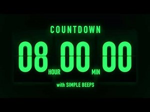 8 HourCountdown Timer 🟢 Flip Clock with Simple Beeps