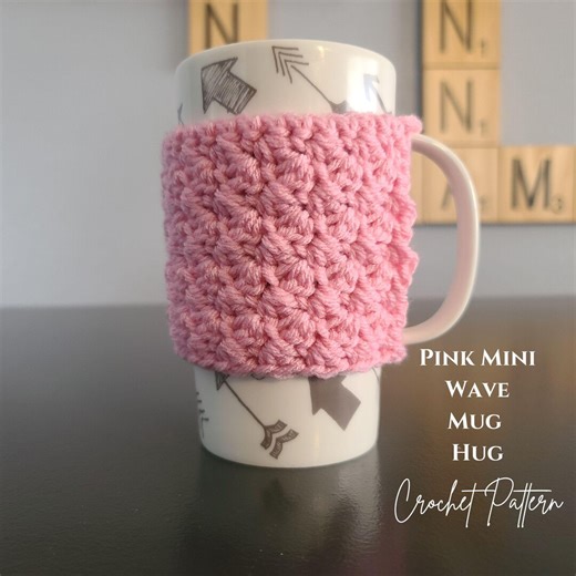 Pink Mini Wave Coffee Mug Cozy Mug Hug Crochet Pattern: Beginner-friendly (2 Instant PDF Downloads) - Etsy