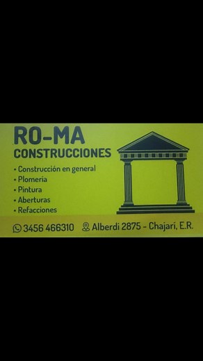 2.8K views | RO-MA Construcción en general *Plomería *Pintura *Aberturas *Refacciones *LLAVE EN MANO RO-MA CONSTRUCCIONES Comunicáte al 3456 - 46 63 10 y solicitá tu PRESUPUESTO a MEDIDA | Tal Cual Chajari | Facebook