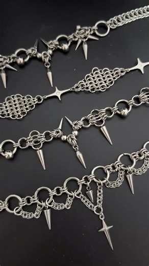 ♱ KXTANA ♱ on Instagram: "cooked up some new necklaces ⛓️ up for grabs online now 🫶🏻 - - - - - #chainmaille #alternativejewelry #gothicjewelry #unisexjewelry #uniquejewelry #altfashion #ravefashion #chainmaillejewelry #valentinesdaygifts"