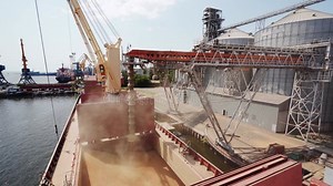 Grain Loading To Bulker Ship Cargo Container at Sea Grain Terminal in Seaport. Wheat Shipment from Silos To Bulk Vessel Stock Video - Video of shipment, harbour: 282801413