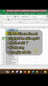 Sử dụng hàm countif và condititonal formatting để thống kê và định dạng có điều kiện #thuydungle #goctinhoccungdung | Góc Tin Học Cùng Dung