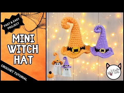 MINI WITCH HAT CROCHET TUTORIAL | FALL CROCHET | HALLOWEEN CROCHET TUTORIAL | EASY CROCHET TUTORIAL