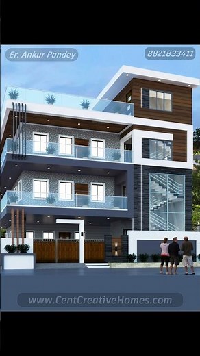 Modern Triplex House Design #3delevation #30x50 #houseplans #modernduplex #triplex #house