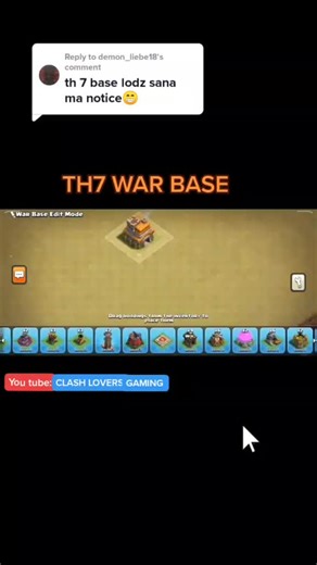 Best TH7 War Base Layout for Clash of Clans | Reply to @demon_liebe18