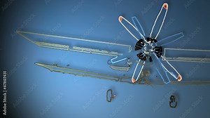 Biplane on the air front view Stock Video