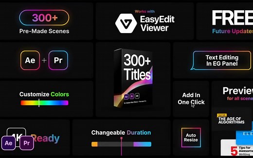 影视后期资源！实用高端文字动画预设，文字动画一键搞定！