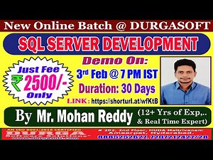 SQL SERVER DEVELOPMENT Online Training @ DURGASOFT